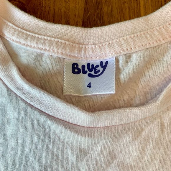 BLUEY & BINGO Girls Graphic Tee Shirt 4 4T "For Real Life" Pink T-Shirt Top Girl - Picture 5 of 7